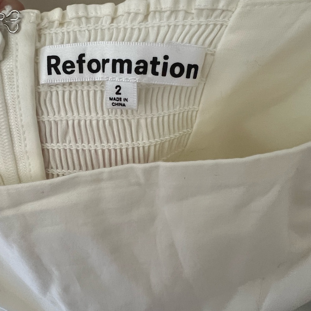 Reformation White Puff Sleeve Dress - Picture 6 of 6